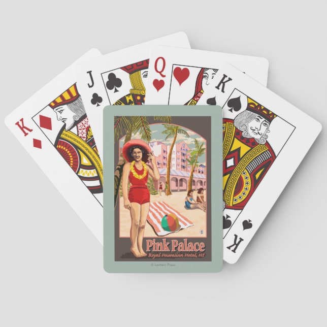 Kungligt hawaianskt hotell i Hawaii Kortlek (Baksidan)