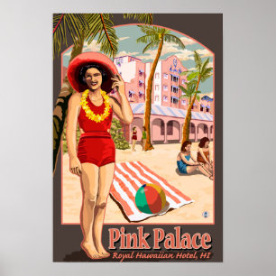 Kungligt hawaianskt hotell i Hawaii Poster