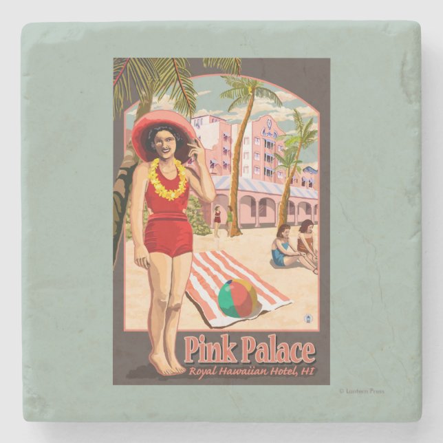 Kungligt hawaianskt hotell i Hawaii Stenunderlägg (Framsidan)