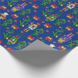 Kungligt nötknäppare- och kranmönster presentpapper