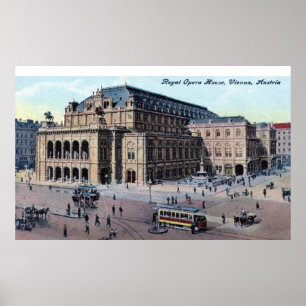 Kungligt operahus, Wien, Österrike c1915 vintage Poster