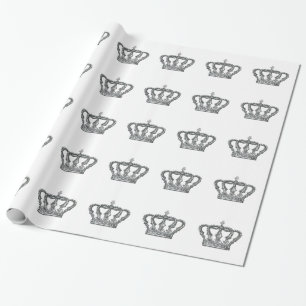 Kungligt slående in papper för kungkrona presentpapper