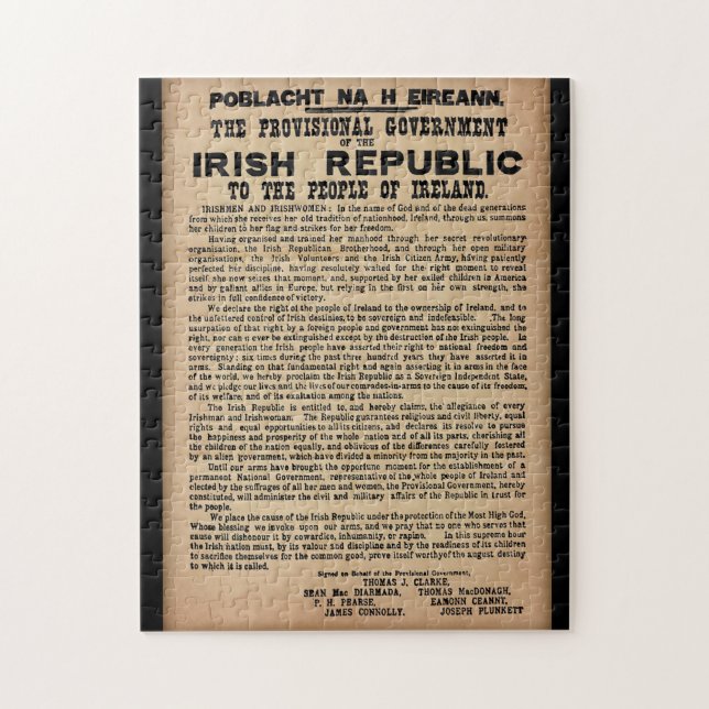 Kungörelse 1916 av det Irland pussel (Vertikal)