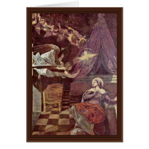 Kungörelse av Tintoretto Jacopo (bäst kvalitets-) Hälsningskort