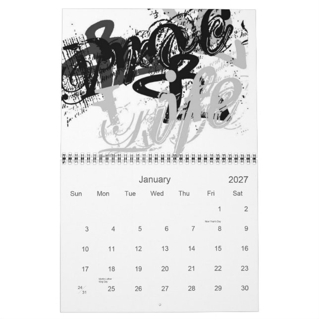 Kungörelsekalender Kalender (Jan 2027)