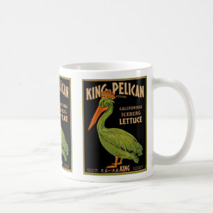 Kungpelikan brännmärker grönsallat kaffemugg