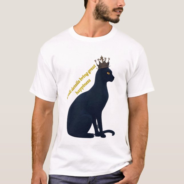 Kungs svart katt t shirt (Framsida)