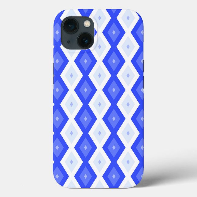 Kungsblå diamantmönstrad Case-Mate iPhone-fodral (Baksida)