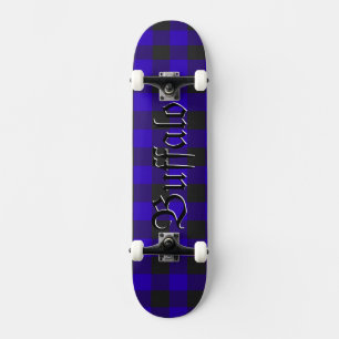 Kungsblå svart Buffalo-rutig kontroll Mini Skateboard Bräda 18,5 Cm