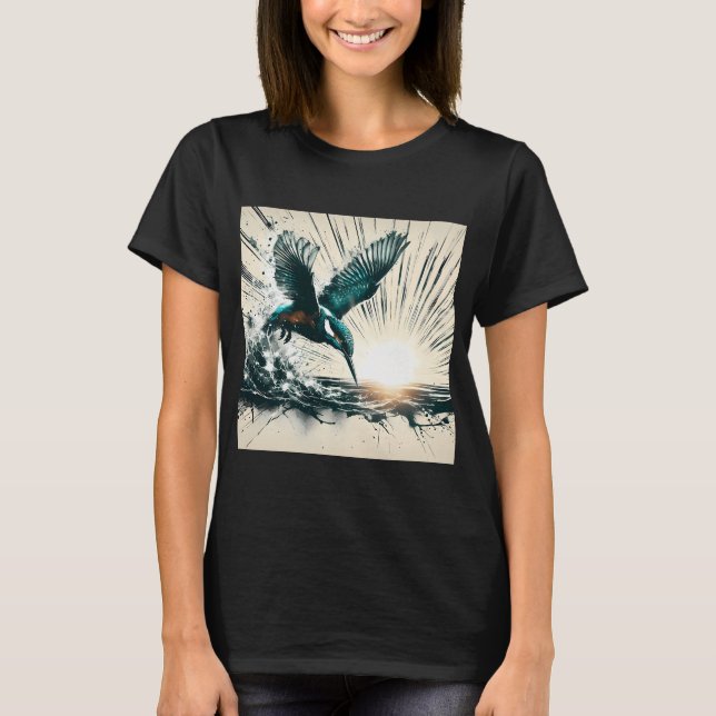 Kungsfiskare, Ai Genererad Konst T Shirt (Framsida)