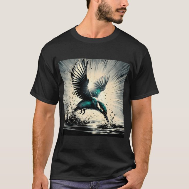 Kungsfiskare, Ai-genererad konst T Shirt (Framsida)
