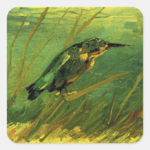 Kungsfiskare av Vincent van Gogh Fyrkantigt Klistermärke