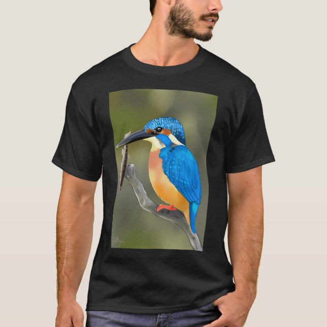 Kungsfiskare med fisk t shirt (Framsida)
