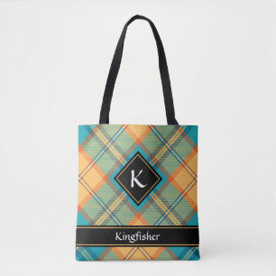 Kungsfiskare Tartan Handväskan Tygkasse