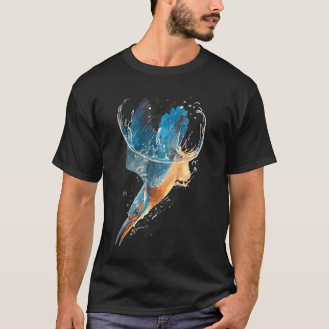 Kungsfiskarfågel dyk t shirt (Framsida)