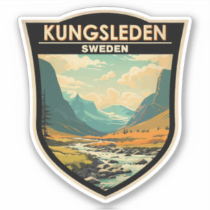 Kungsleden Sverige Travel Art Vintage Klistermärken