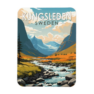 Kungsleden Sverige Travel Art Vintage Magnet