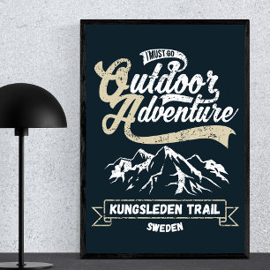 Kungsleden Trail in Lapland, Sverige - Vintage Poster
