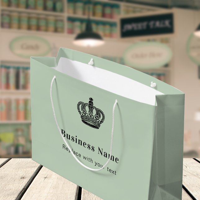 Kungslig krona sagegrön pappersshoppingväska (Skapare uppladdad)