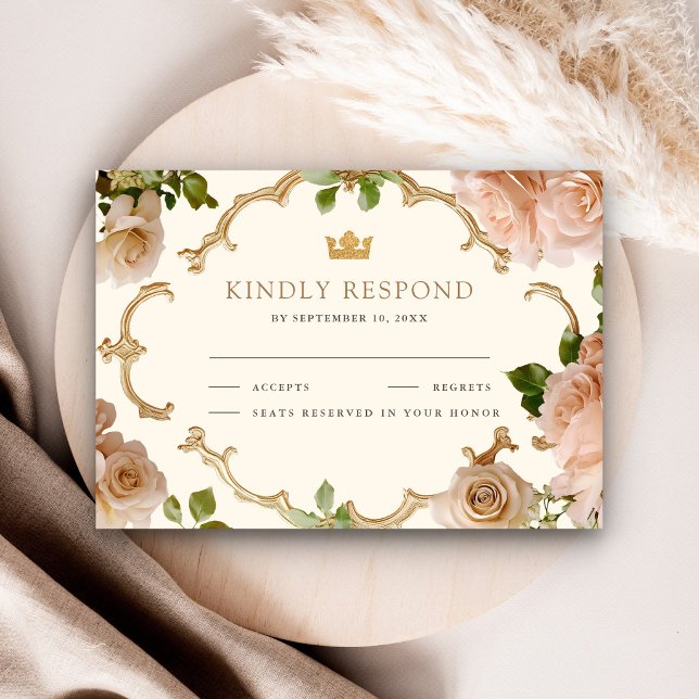 Kungslig rosabruna rosor indisk bröllop OSA kort (Skapare uppladdad)