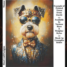 Kungslig Schnauzer Hund & Guldkrone EJ3 decoupage