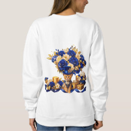 Kungsligt blå ros kattunge långärmad skjorta t shirt