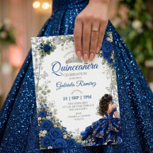 Kungsligt Blått Quinceañera Silverfjärilar