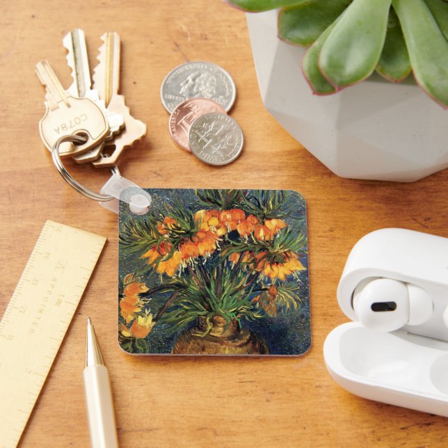 Kungsliljor i en kopparvas av Vincent van Gogh Nyckelring (Skrivbord)