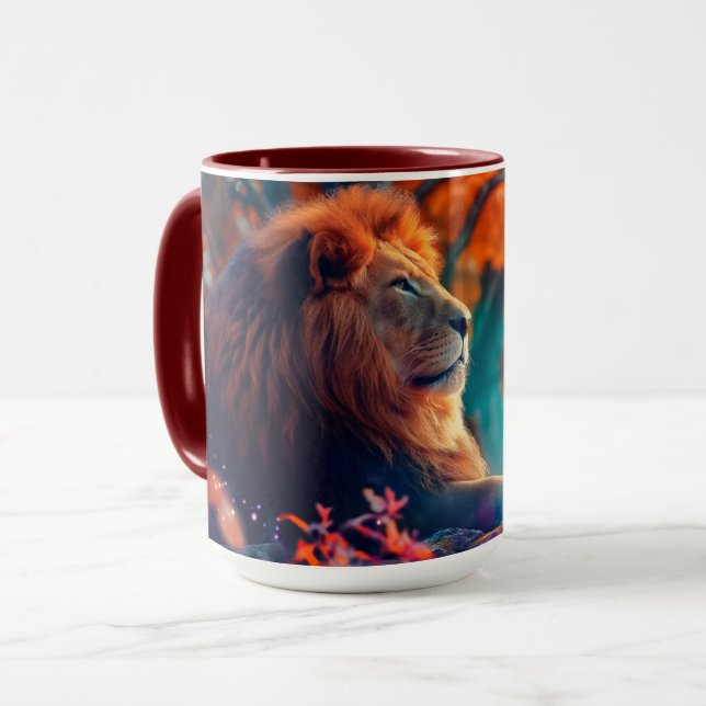 Kungsljon i Förtrollad Skog-design Mugg (Framsida vänster)
