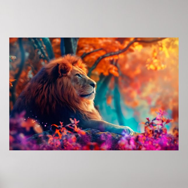 Kungsljon i Förtrollad Skog-design Poster (Framsidan)