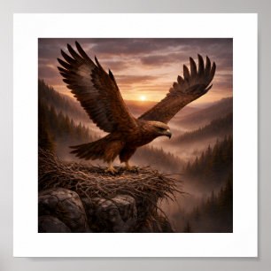 Kungsörn (Aquila chrysaetos) – Rovfåglar Poster