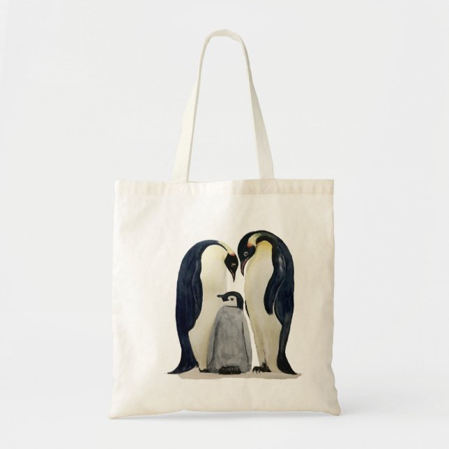Kungspingvin designad Totebag Tygkasse (Framsidan)