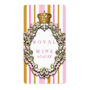 Kungsrosa krona rosa elegant prinsessa vinetikett fraktsedel