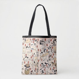 Kuniyoshi Katter – Japansk Ukiyo-e – Anpassad text Tygkasse