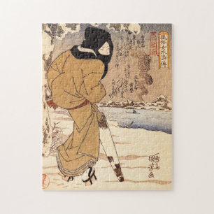 Kuniyoshi kvinna som går i snöpussel pussel