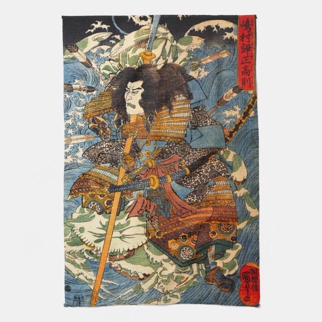 Kuniyoshi Samurai Kitchen Towel Kökshandduk (Vertikal)