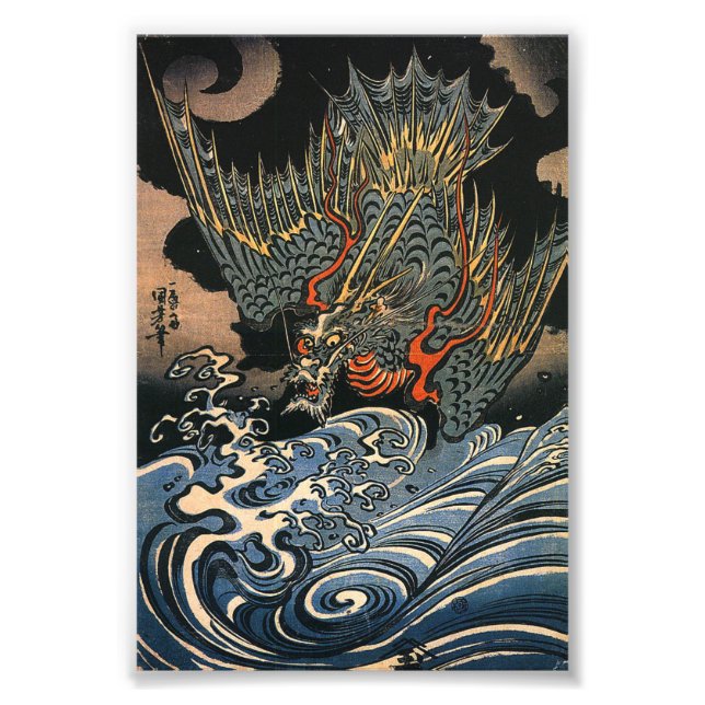 Kuniyoshi Utagawa Dragon Fototryck (Framsidan)