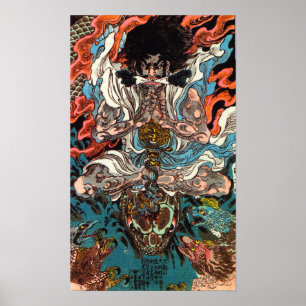 Kuniyoshi Warrior asian samurai ridorkummel Poster