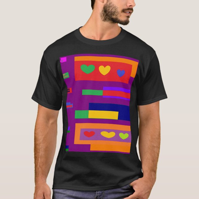 Kunkblocksdesign med blandad färg-design klar t shirt (Framsida)