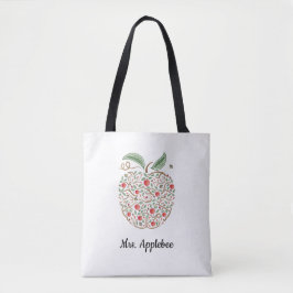 Kunniga lärares äpple Tote Bag Tygkasse