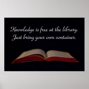 Kunskap är fri på bibliotek poster