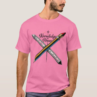 Kunskap är kraft - inspirerande utbildning och vis t shirt
