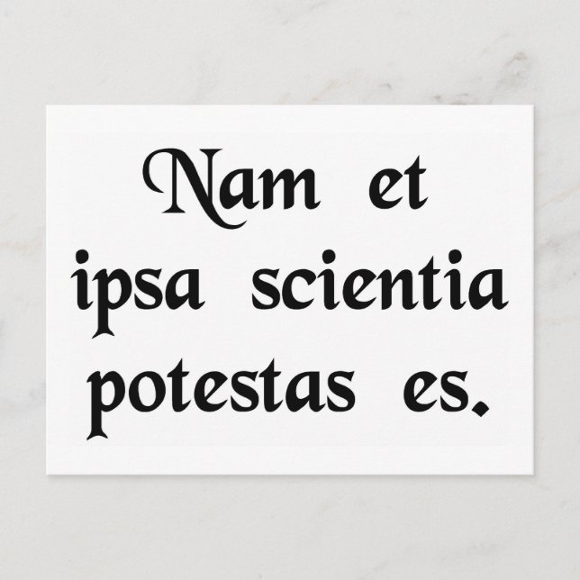 Kunskap är makt. vykort (Framsida)