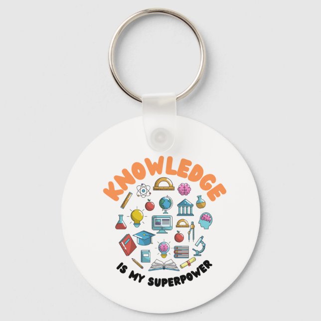 Kunskap är min supermakt nyckelring (Framsida)