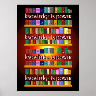 Kunskap är Power Bookscase Poster