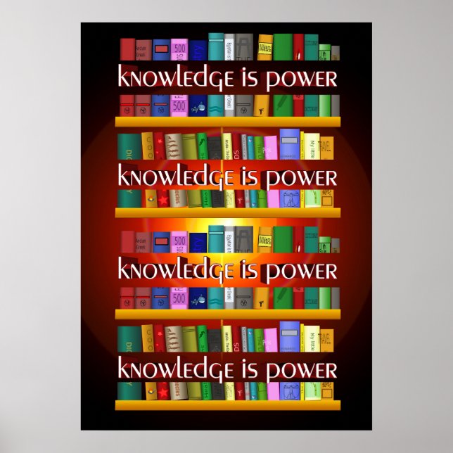 Kunskap är Power Bookscase Poster (Framsidan)