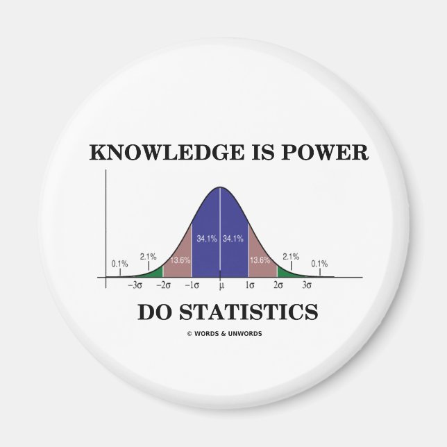 Kunskap är Power Do Statistics (Stats Humor) Magnet (Framsidan)