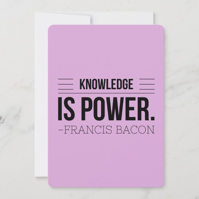 Kunskap är Power Francis Bacon Motivation-citat (Framsida)