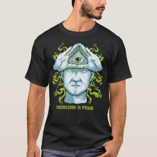Kunskap är Power Illuminati Pyramid Allsee Ey T Shirt