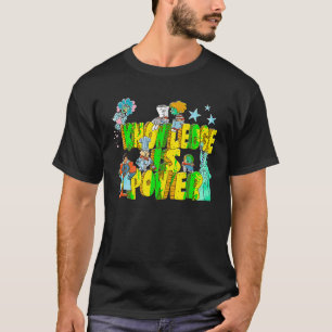 Kunskap är Power Womens Graphic Kids Humor Teach T Shirt